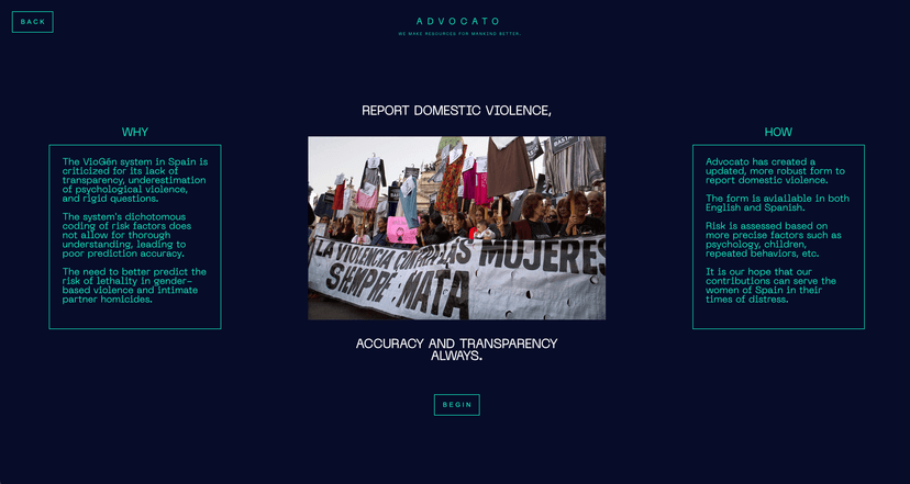 Advocato, A Full Stack Domestic Violence Assessment